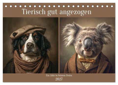 Tierisch gut angezogen (Tischkalender 2027 DIN A5 quer), CALVENDO Monatskalender