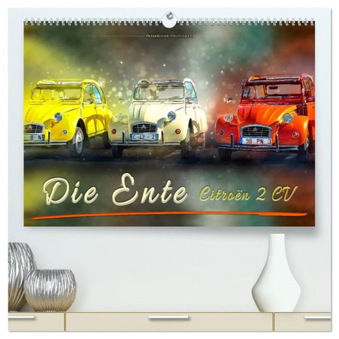 Die Ente - Citroën 2CV (hochwertiger Premium Wandkalender 2026 DIN A2 quer), Kunstdruck in Hochglanz