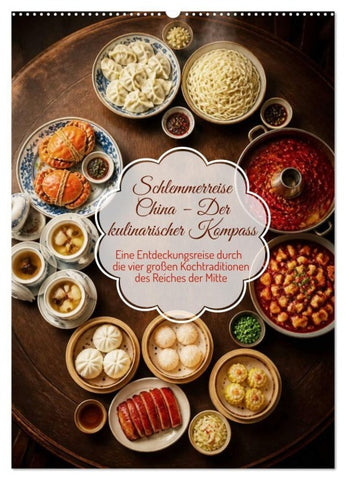Schlemmerreise China - Der kulinarischer Kompass (Wandkalender 2027 DIN A2 hoch), CALVENDO Monatskalender