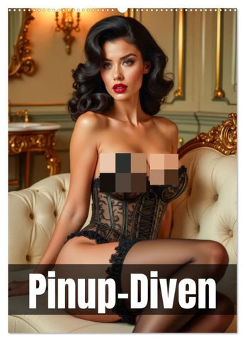 Pinup-Diven (Wandkalender 2027 DIN A2 hoch), CALVENDO Monatskalender