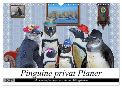 Pinguine privat Planer (Wandkalender 2027 DIN A3 quer), CALVENDO Monatskalender