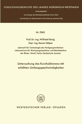 Untersuchung des Kurzhubhonens mit erhöhten Umfangsgeschwindigkeiten