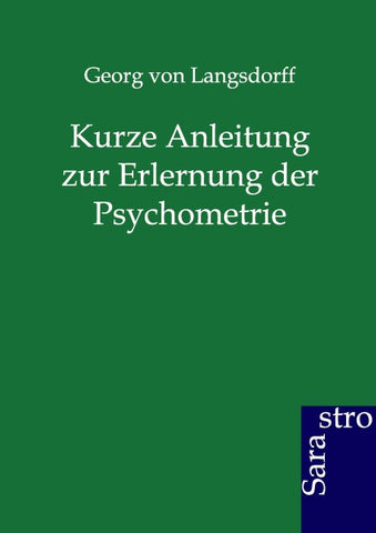 Kurze Anleitung zur Erlernung der Psychometrie