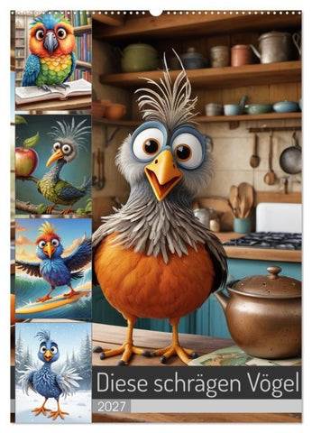 Diese schrägen Vögel (Wandkalender 2027 DIN A2 hoch), CALVENDO Monatskalender