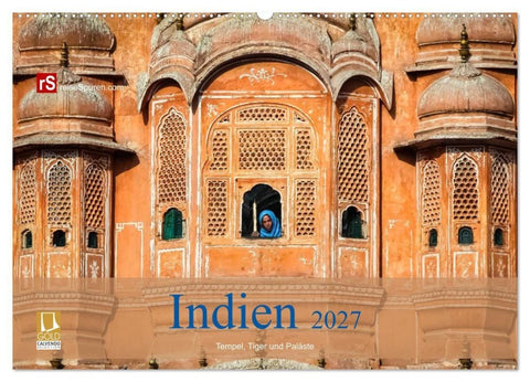 Indien 2027 Tempel, Tiger und Paläste (Wandkalender 2027 DIN A2 quer), CALVENDO Monatskalender