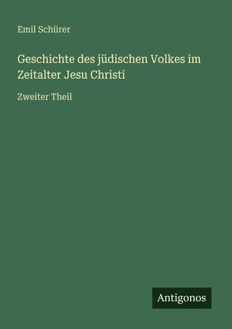 Geschichte des jüdischen Volkes im Zeitalter Jesu Christi