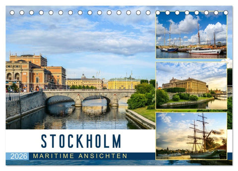 Stockholm - Maritime Ansichten (Tischkalender 2026 DIN A5 quer), CALVENDO Monatskalender
