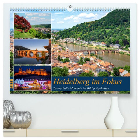 Heidelberg im Fokus (hochwertiger Premium Wandkalender 2026 DIN A2 quer), Kunstdruck in Hochglanz