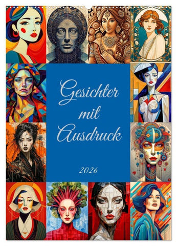 Gesichter mit Ausdruck (Wandkalender 2026 DIN A2 hoch), CALVENDO Monatskalender