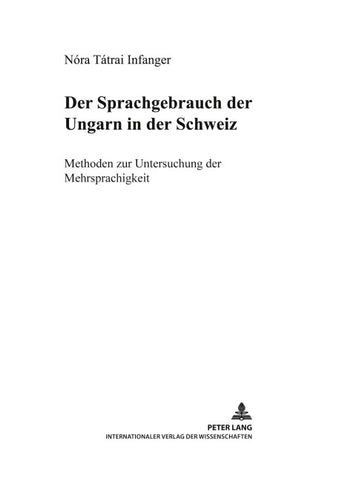 Der Sprachgebrauch der Ungarn in der Schweiz