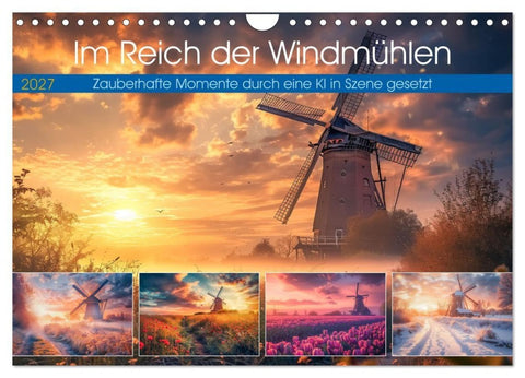 Im Reich der Windmühlen (Wandkalender 2027 DIN A4 quer), CALVENDO Monatskalender