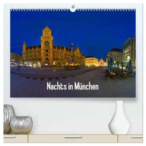 Nachts in München (hochwertiger Premium Wandkalender 2027 DIN A2 quer), Kunstdruck in Hochglanz