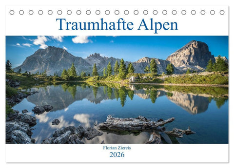 Traumhafte Alpen (Tischkalender 2026 DIN A5 quer), CALVENDO Monatskalender