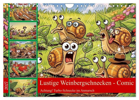 Lustige Weinbergschnecken - Comic (Wandkalender 2027 DIN A4 quer), CALVENDO Monatskalender