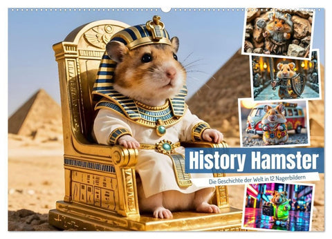 History Hamster - Die Geschichte der Welt in 12 Nagerbildern (Wandkalender 2026 DIN A2 quer), CALVENDO Monatskalender