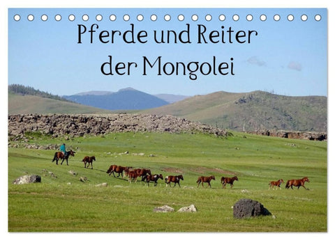 Pferde und Reiter der Mongolei (Tischkalender 2027 DIN A5 quer), CALVENDO Monatskalender