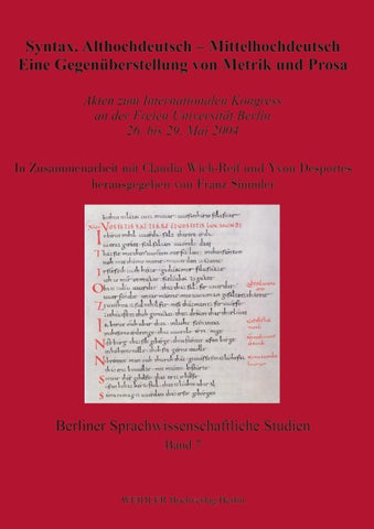 Syntax. Althochdeutsch - Mittelhochdeutsch