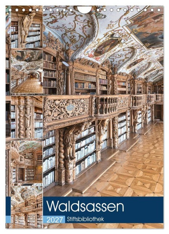 Waldsassen Stiftsbibliothek (Wandkalender 2027 DIN A4 hoch), CALVENDO Monatskalender