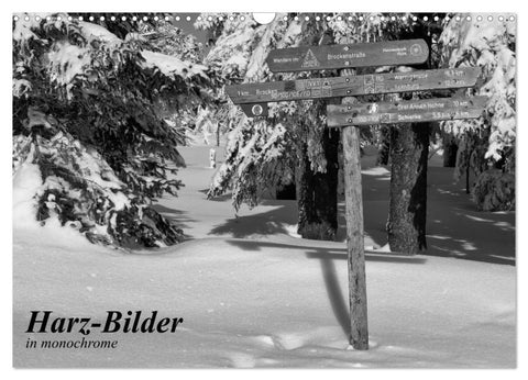 Harz-Bilder in monochrome (Wandkalender 2027 DIN A3 quer), CALVENDO Monatskalender