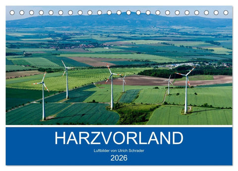 Harzvorland Luftbilder 2026 (Tischkalender 2026 DIN A5 quer), CALVENDO Monatskalender