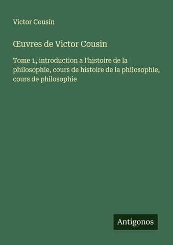¿uvres de Victor Cousin