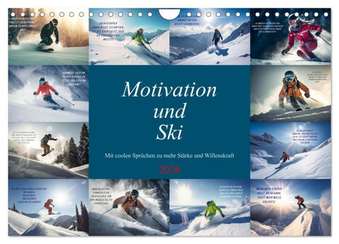 Motivation und Ski (Wandkalender 2026 DIN A4 quer), CALVENDO Monatskalender