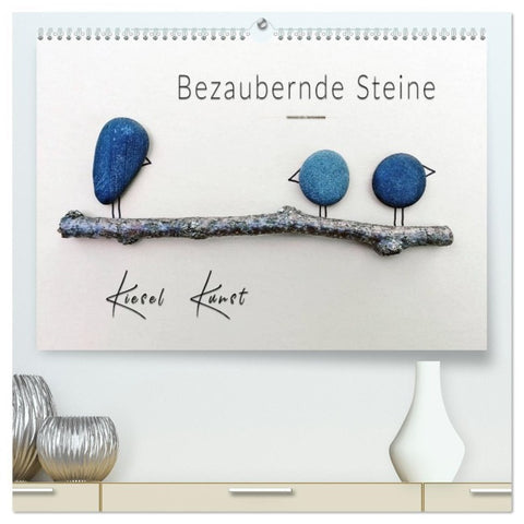 Bezaubernde Steine - Kieselkunst (hochwertiger Premium Wandkalender 2026 DIN A2 quer), Kunstdruck in Hochglanz