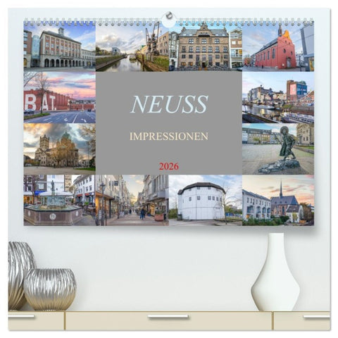 Neuss Impressionen (hochwertiger Premium Wandkalender 2026 DIN A2 quer), Kunstdruck in Hochglanz
