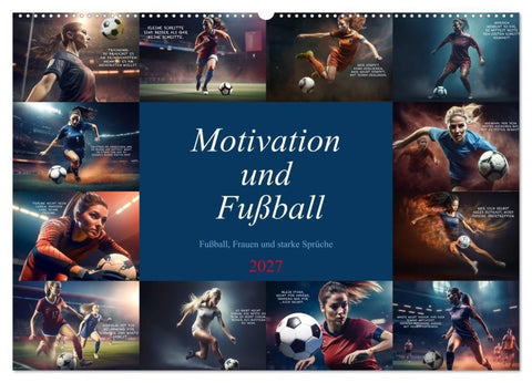 Motivation und Fußball (Wandkalender 2027 DIN A2 quer), CALVENDO Monatskalender