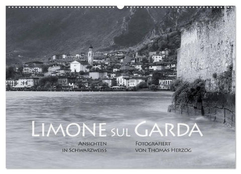 Limone sul Garda schwarzweiß (Wandkalender 2027 DIN A2 quer), CALVENDO Monatskalender
