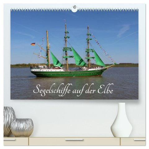 Segelschiffe auf der Elbe (hochwertiger Premium Wandkalender 2026 DIN A2 quer), Kunstdruck in Hochglanz