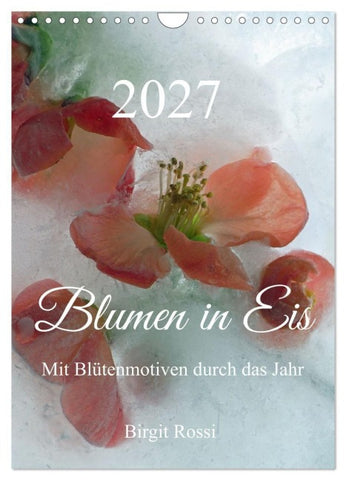 Blumen in Eis (Wandkalender 2027 DIN A4 hoch), CALVENDO Monatskalender