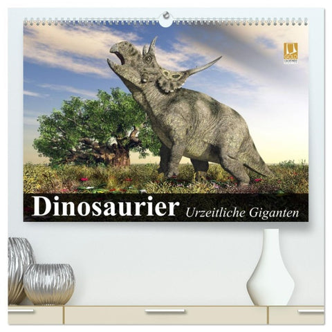 Dinosaurier. Urzeitliche Giganten (hochwertiger Premium Wandkalender 2026 DIN A2 quer), Kunstdruck in Hochglanz