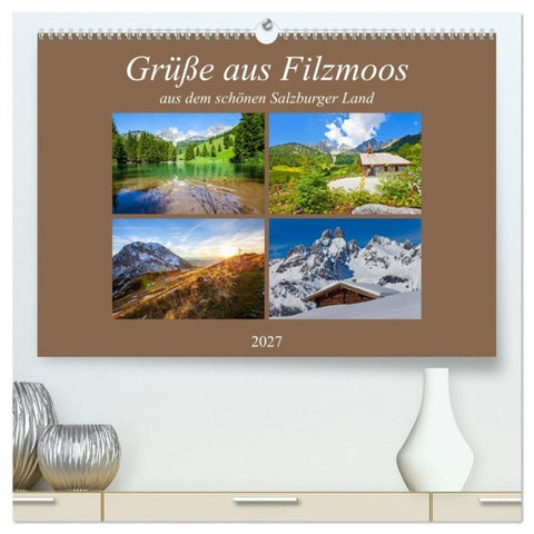Grüße aus Filzmoos (hochwertiger Premium Wandkalender 2027 DIN A2 quer), Kunstdruck in Hochglanz