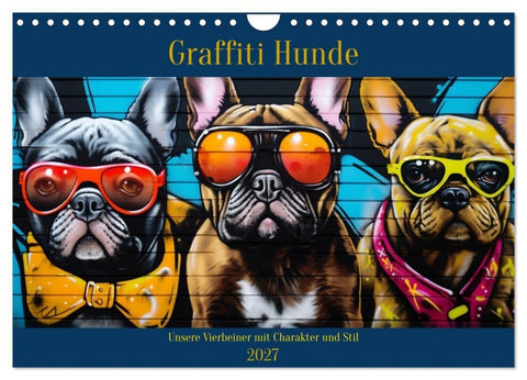 Graffiti Hunde (Wandkalender 2027 DIN A4 quer), CALVENDO Monatskalender