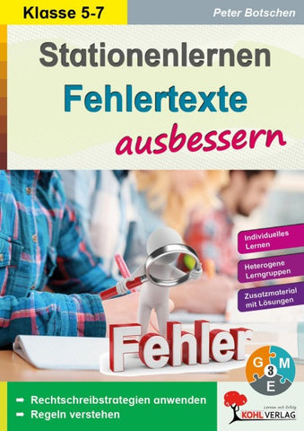 Stationenlernen Fehlertexte ausbessern / Klasse 5-7