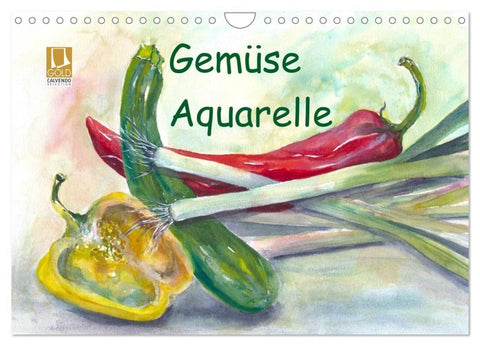 Gemüse Aquarelle (Wandkalender 2027 DIN A4 quer), CALVENDO Monatskalender