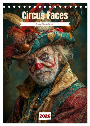Circus Faces (Desk Calendar 2026 DIN A5 portrait), CALVENDO 12 Month DeskCalendar