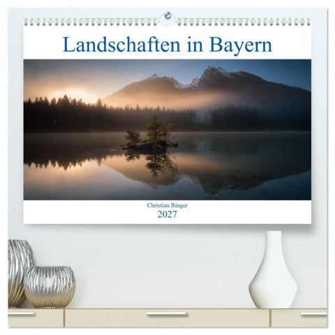 Bayerische Landschaften (hochwertiger Premium Wandkalender 2027 DIN A2 quer), Kunstdruck in Hochglanz