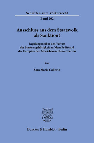 Ausschluss aus dem Staatsvolk als Sanktion?