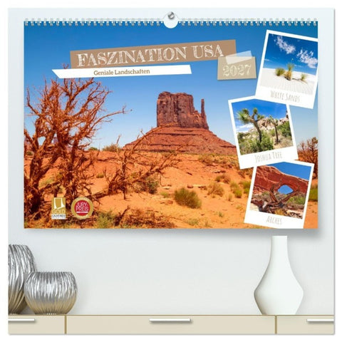 FASZINATION USA Geniale Landschaften (hochwertiger Premium Wandkalender 2027 DIN A2 quer), Kunstdruck in Hochglanz