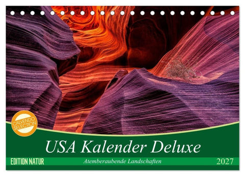 USA Kalender Deluxe (Tischkalender 2027 DIN A5 quer), CALVENDO Monatskalender