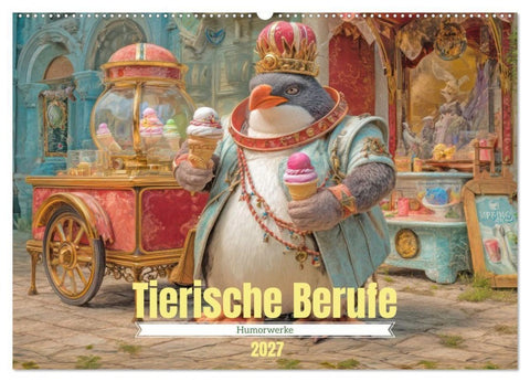 Tierische Berufe - Humorwerke (Wandkalender 2027 DIN A2 quer), CALVENDO Monatskalender
