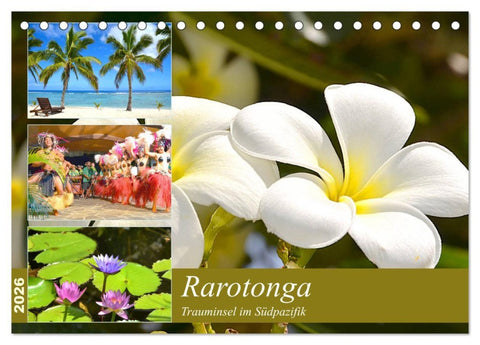 Rarotonga - Trauminsel im Südpazifik. (Tischkalender 2026 DIN A5 quer), CALVENDO Monatskalender