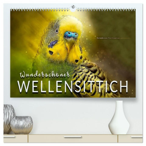 Wunderschöner Wellensittich (hochwertiger Premium Wandkalender 2027 DIN A2 quer), Kunstdruck in Hochglanz