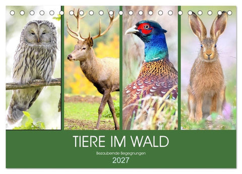 Tiere im Wald. Bezaubernde Begegnungen (Tischkalender 2027 DIN A5 quer), CALVENDO Monatskalender