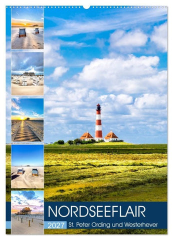 NORDSEEFLAIR - St. Peter Ording und Westerhever (Wandkalender 2027 DIN A2 hoch), CALVENDO Monatskalender