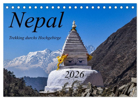 Nepal- Trekking durchs Hochgebirge (Tischkalender 2026 DIN A5 quer), CALVENDO Monatskalender