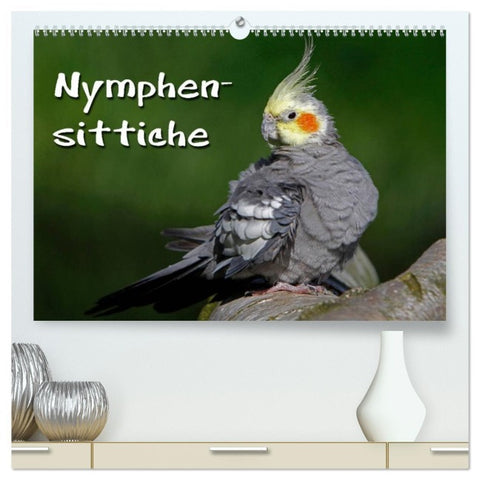 Nymphensittiche (hochwertiger Premium Wandkalender 2026 DIN A2 quer), Kunstdruck in Hochglanz
