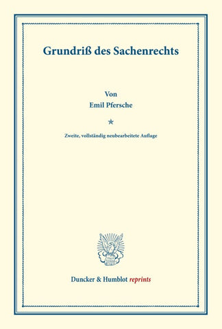 Grundriß des Sachenrechts.